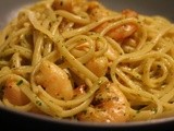 Linguine alla carbonara di gamberi e bottarga