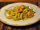 Pasta con pesto alle arance e mazzancolle