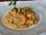 Riso Carnaroli originale con asparagi bianchi e mazzancolle