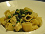 Soqquadri Verrigni con pesce spada e verdure primaverili