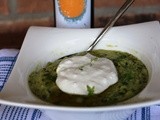 Vellutata fredda con burrata e olio all’arancia