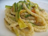 Fusilli al Bitto con zucchine e lardo