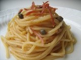 Spaghetti al pesto di prosciutto e melone