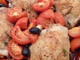 Baked chicken with tomatoes and olives for Nigel Slater Dish of the Month