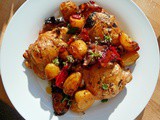 Chicken, potato and chorizo bake