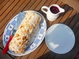 Lekue - meringue roulade with blackcurrant and mint couli