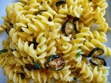 Ragbag pasta with roasted courgette, basil and mint