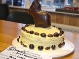 Rudolf's rum and raisin cake with white chocolate ganache