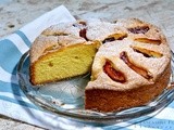 Rustic plum cornmeal cake