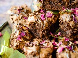 Double Chocolate Coffee Brownies with Nutella Fudge Frosting