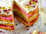 Matcha and rose cake