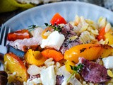 Quick And Easy Gammon, Peach and Orzo Traybake