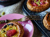 Rhubarb and raspberry tarts