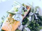 Seared Salmon On Minted Greens