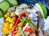 Thai Green Chicken Curry With Coconut Rice Bowl