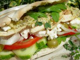 A Cold Meat Sandwich on Monday ~ Greek Salad and Chicken in Pita Bread