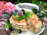 A French Country Affair ~ An Elegant Omelette Gateau with Chive Flowers