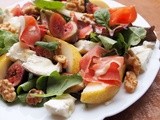 Autumn Pear, Fig and Goat's Cheese Platter with Ham and Walnuts.........Simple and in Season