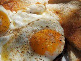 Eggs and a Slice of Cherry Pie..........Fried Duck Eggs on Toast