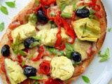 Whitstable Oysters and Bruschetta with Artichokes, Olives and Mixed Peppers