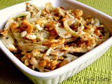 Finocchi gratinati con cipolle, noci e briciole di pane croccante
