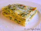 Lasagne con zucchine , burrata e pinoli