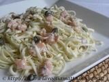 Linguine al salmone, capperi e aneto