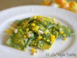 Ravioli all'erba cipollina con pesto di sclopit e Buona Pasqua a tutti