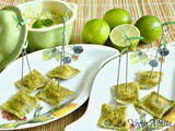 Ravioli alla menta e pescespada Barone con salsa guacamole