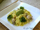 Risotto allo zafferano con seppioline e broccoli