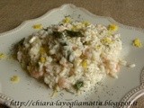 Risotto con gamberetti, asparagi e feta