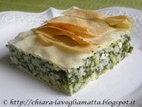 Sfogliata con riso, spinaci e feta