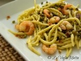 Trofie con gamberi e mung beans