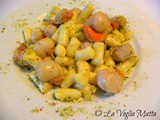 Tronchetti di patate Barone con capesante e pistacchi di Bronte