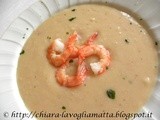 Vellutata di cannellini con gamberi