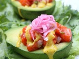 Avocado and salmon tartare with mango habanero sauce