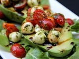 Caprese stuffed avocado