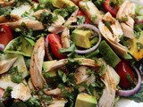 Chicken salad with balsamic cilantro dressing