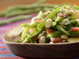Chochos (lupini beans) and green bean salad