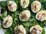 Crab deviled eggs