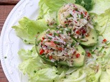 Crab salad stuffed avocados