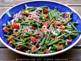 Green bean tomato salad with cilantro lime mustard dressing