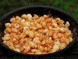 Hominy sautéed in roasted pork gravy {Mote refrito en salsa de hornado}