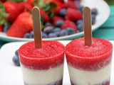 Patriotic red, white and blue popsicles