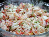 Shrimp salad with cilantro mayonnaise