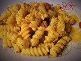 Fusilli con crema allo zafferano e speck