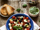 Caprese con pesto genovese e pane tostato