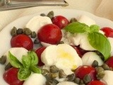 Caprese con pomodorini,capperi e mozzarella di bufala