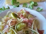 Linguine con cavoletti di bruxelles e speck