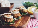 Baked Falafel Sliders with Tabbouleh and Maple Tahini Sauce recipe